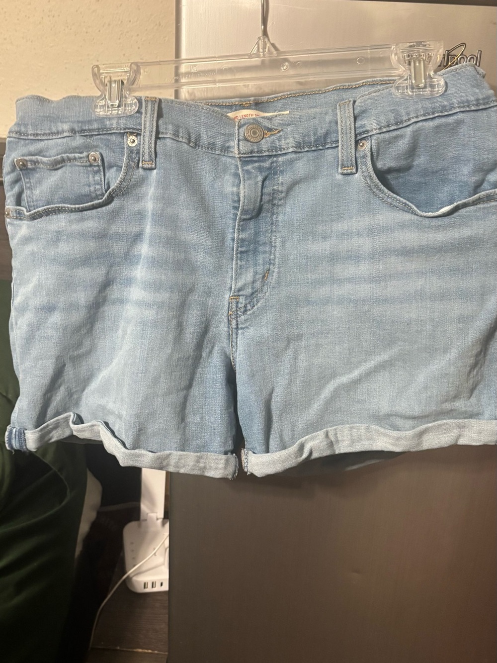 Levi's Light Blue Roll-Cuff Denim Shorts